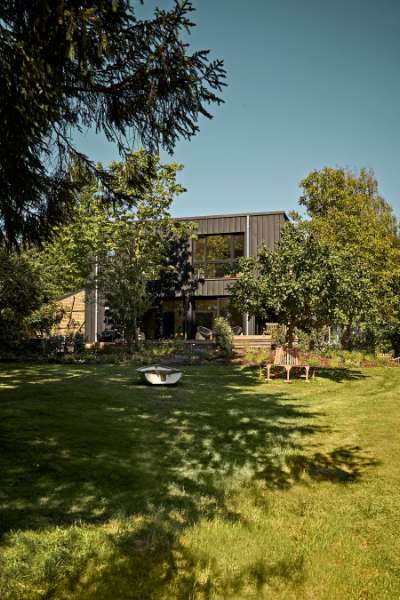 Architect pays attention to the details in a villa with a natural view and façade cladding in steel and stone, Konsul Lorenzen Straße 5, 24376 Kappeln, Germany